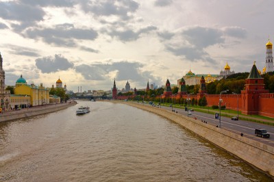 View from a bridge near the Kremlin