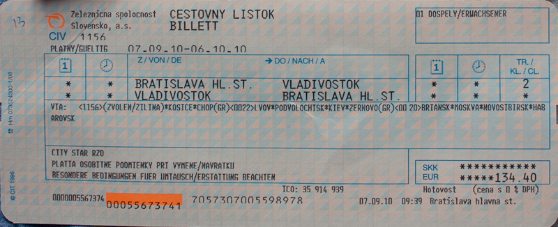 Citystar ticket