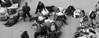 People waiting for the train