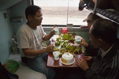 On the train TN1 (hard sleeper) from Hanoi to Saigon.