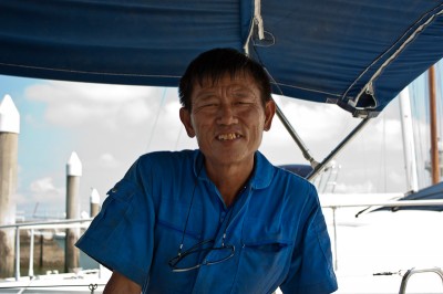 Our mechanic at the Raffles Marina